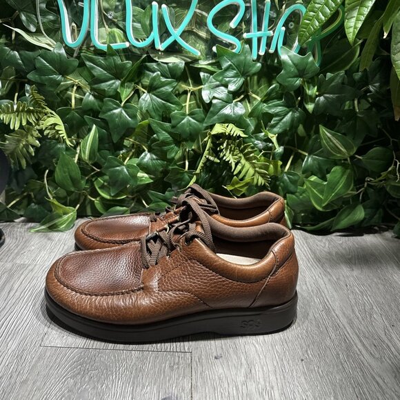 SAS Bout Time Mens Size US 9.5 W Brown Leather Tripad Orthopedic Walking Shoes main image 4